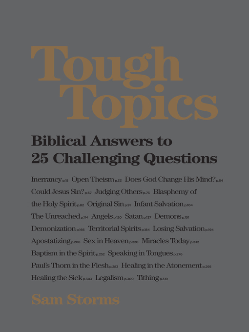 Title details for Tough Topics by Sam Storms - Available